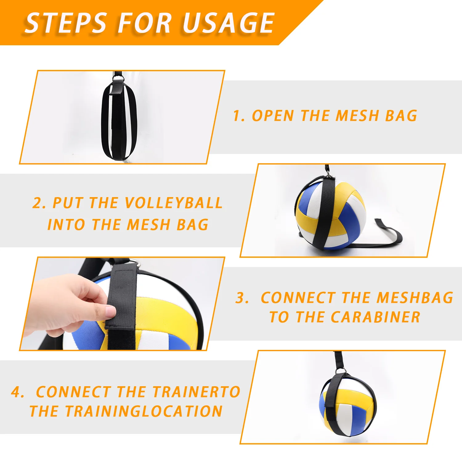 Volleyball Spike Trainer -Solo Serve & Attack Practice Tool Boost Your Serving, Jumping, Arm Swing Techniques & Spiking Strength