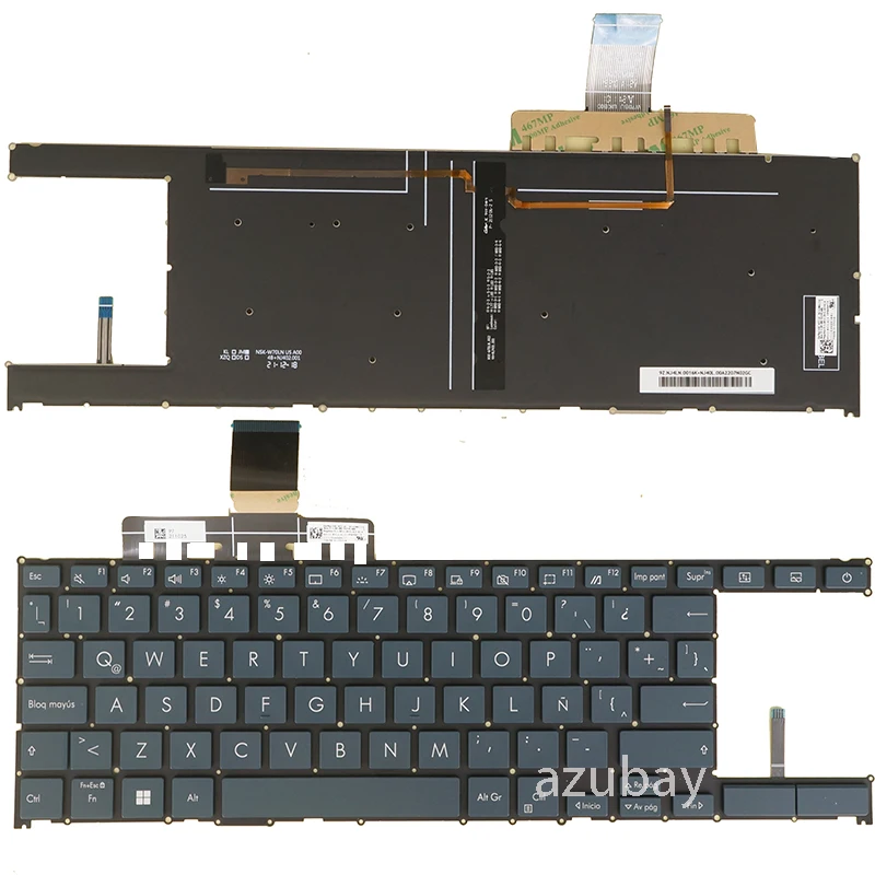 Teclado Retroiluminado para Asus Zenbook Duo 14 Ux482 Ux482ea Ux482eg Ux482ear Ux482egr Ux4100e Ux4000f Azul la Espanhol e Árabe
