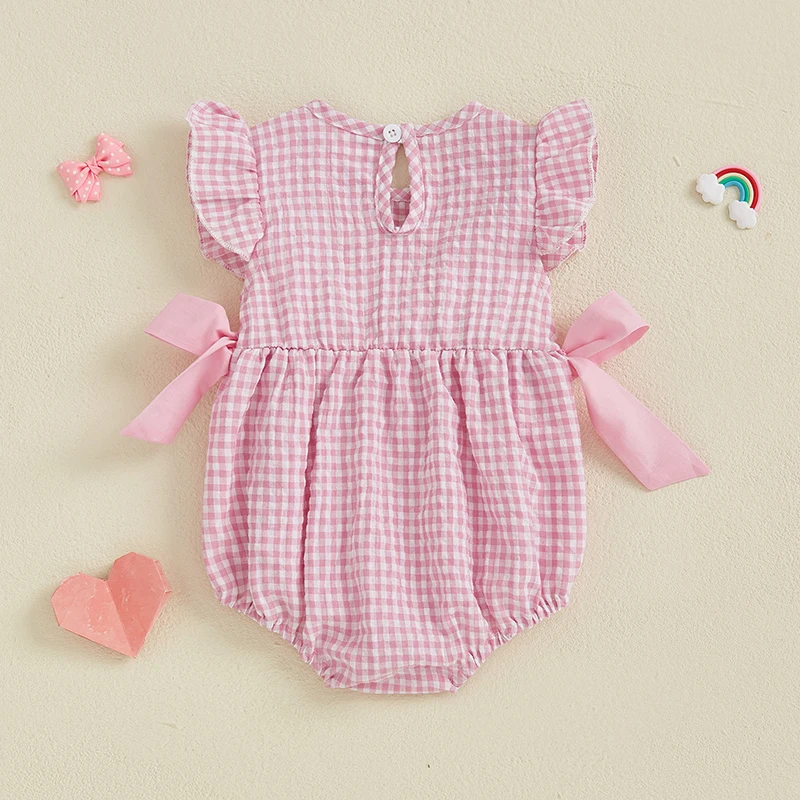 Plaid Whim Embroidered Baby Romper 3