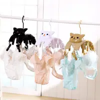 Cartoon Cat Drying Rack Windproof Drying Hanger Home Bra Underwear Socks Non-slip Hanger Children Adults Wardrobe Storage Rack 1