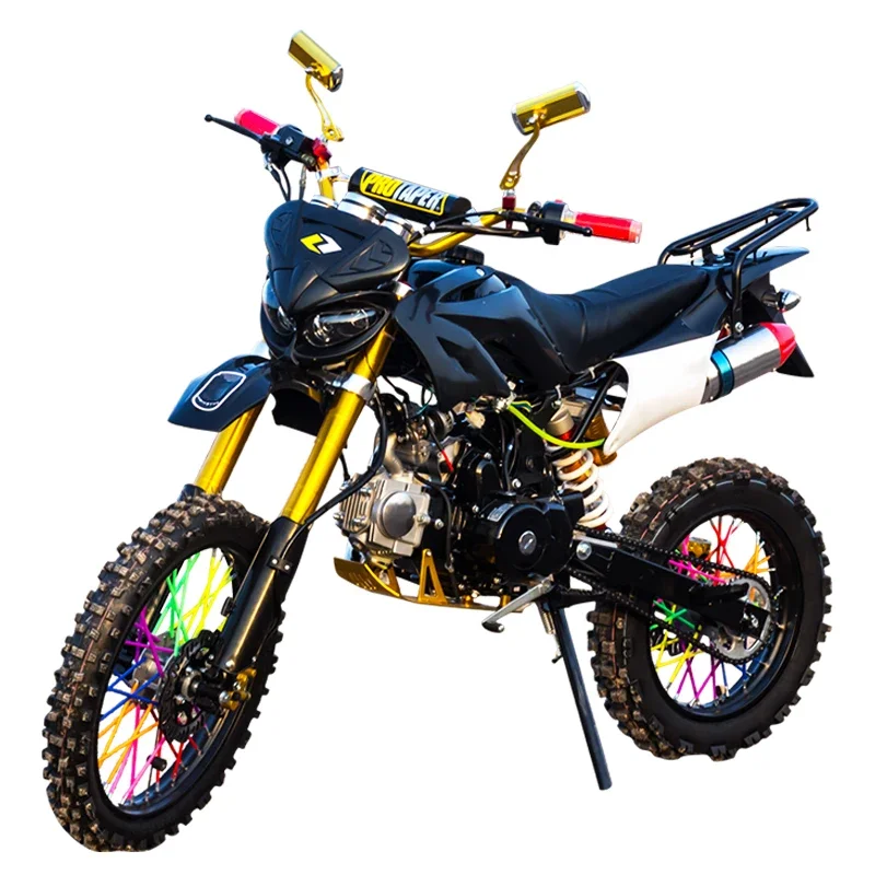 Gasoline Motorcycles 125CC Kick And Electric Start Off Road Dirt Bike Adult 4 Stroke Big Wheel Dirt Bike For Sell