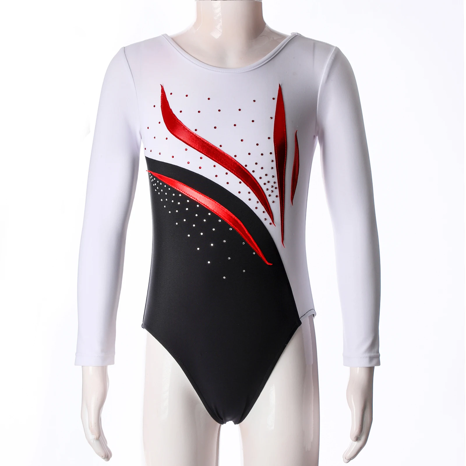 Kids Girls Gymnastics Leotard Long Sleeves Gymnastics Workout Bodysuit Ballet Dance Leotard Figure Skating Performance Jumpsuit ballet leotard dance leotard girls dance costumes