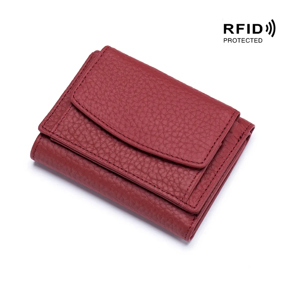 Women's Genuine Leather Fashion Wallet with Mini Coin Pocket and RFID Blocking