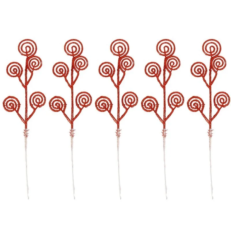 thumbnail image 1 of 1/3/5 piezas de ramas circulares de caramelo con tallo de purpurina blanca para decoración de árbol de Navidad, regalos de Año Nuevo 2024, decoraciones para fiestas, 1 of 5