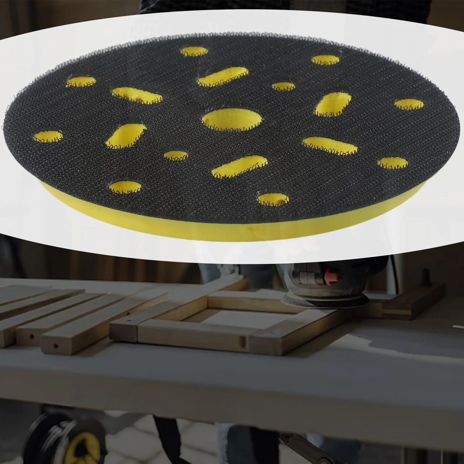 

6 Inch 17 Holes Black&Yellow Sander Backing Pad Remove Surface Dust Grinding Sanding Orbital Sander Max Pad Speed 12000RPM