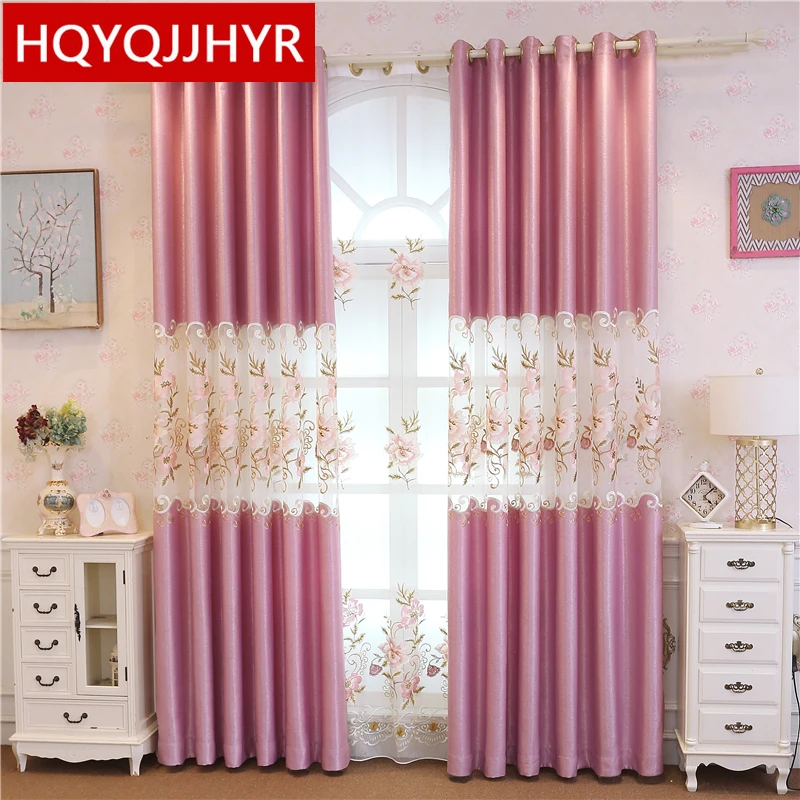 Embroidered Curtains European Luxury Elegant For Living Room Classic French Window For Bedroom