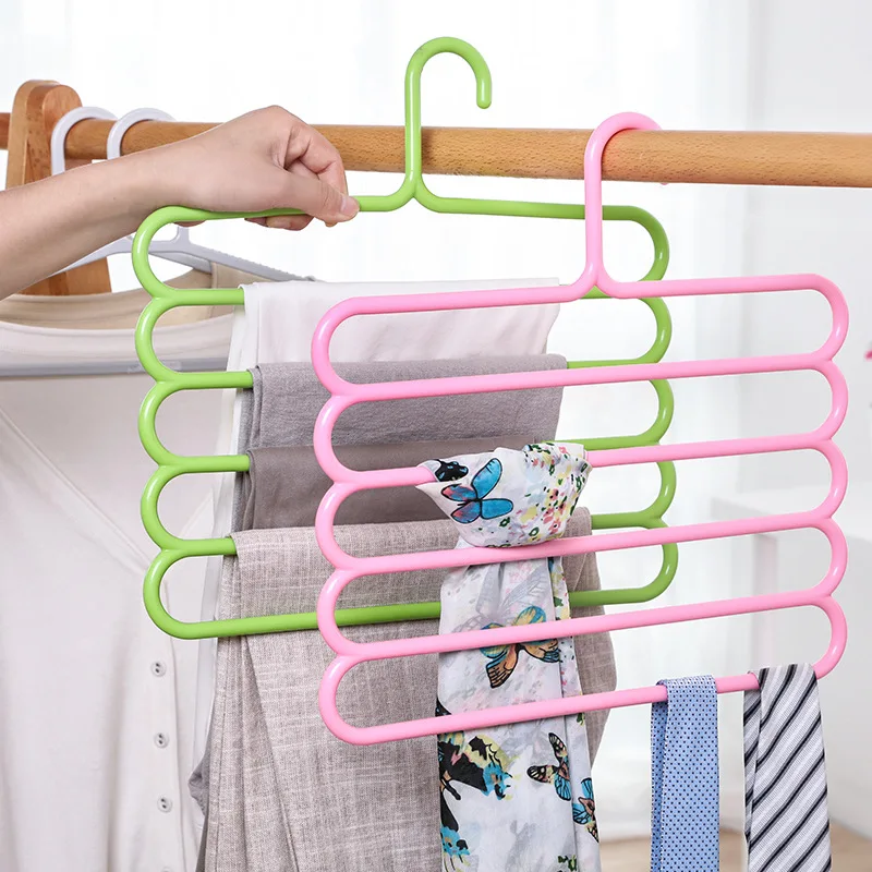 CINTRE,Silver--Cintre de pantalon à 4 niveaux, 1 pièce, organisateur de CINTRE,Silver--Cintre de pantalon à 4 niveaux, 1 pièce, organisateur de
