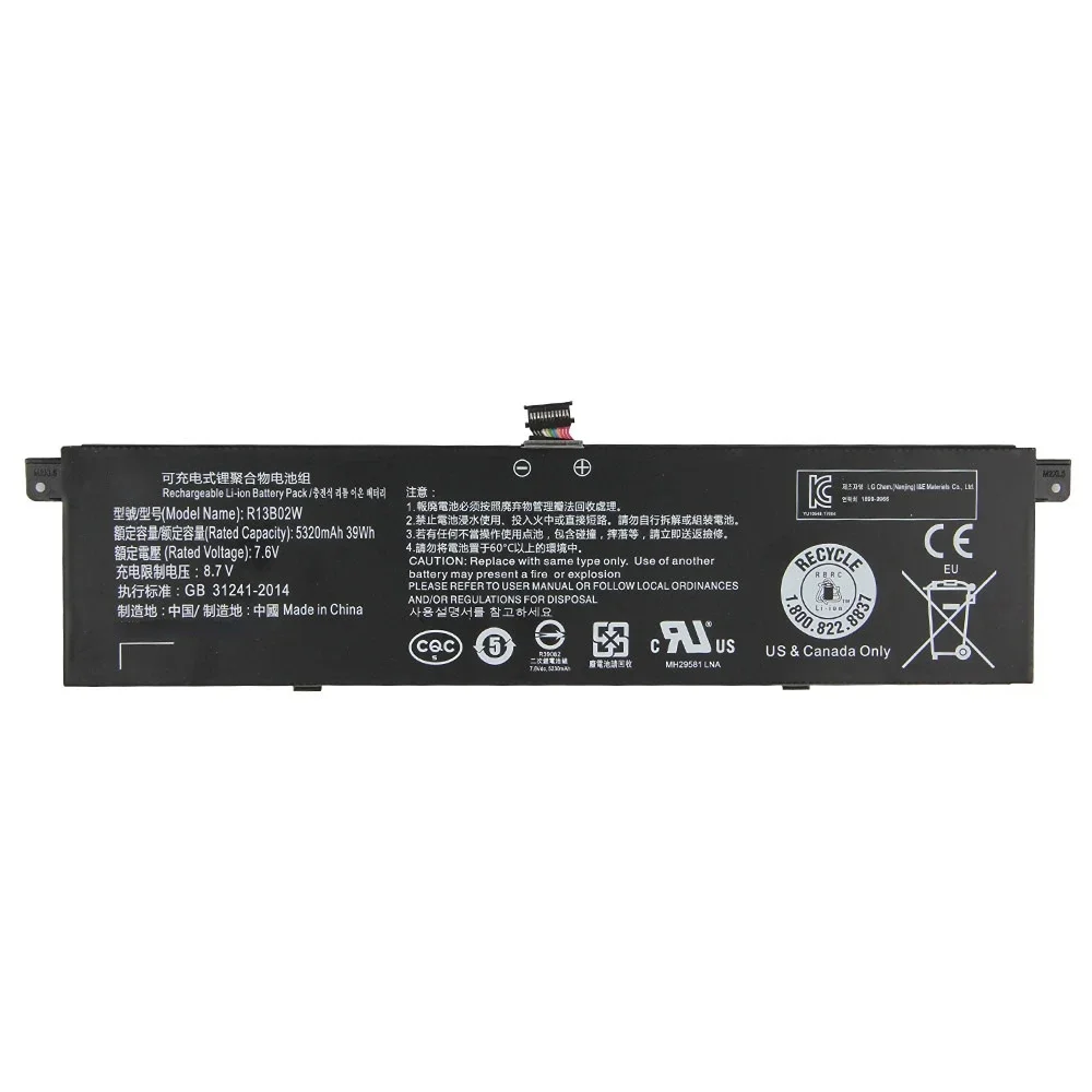 Replacement Battery R13B01W R13B02W for Xiaomi Mi Notebook Air 13 13.3