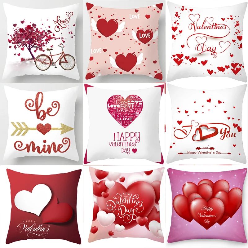 Домашняя льняная наволочка искусственная Подушка однотонная с принтом Love для