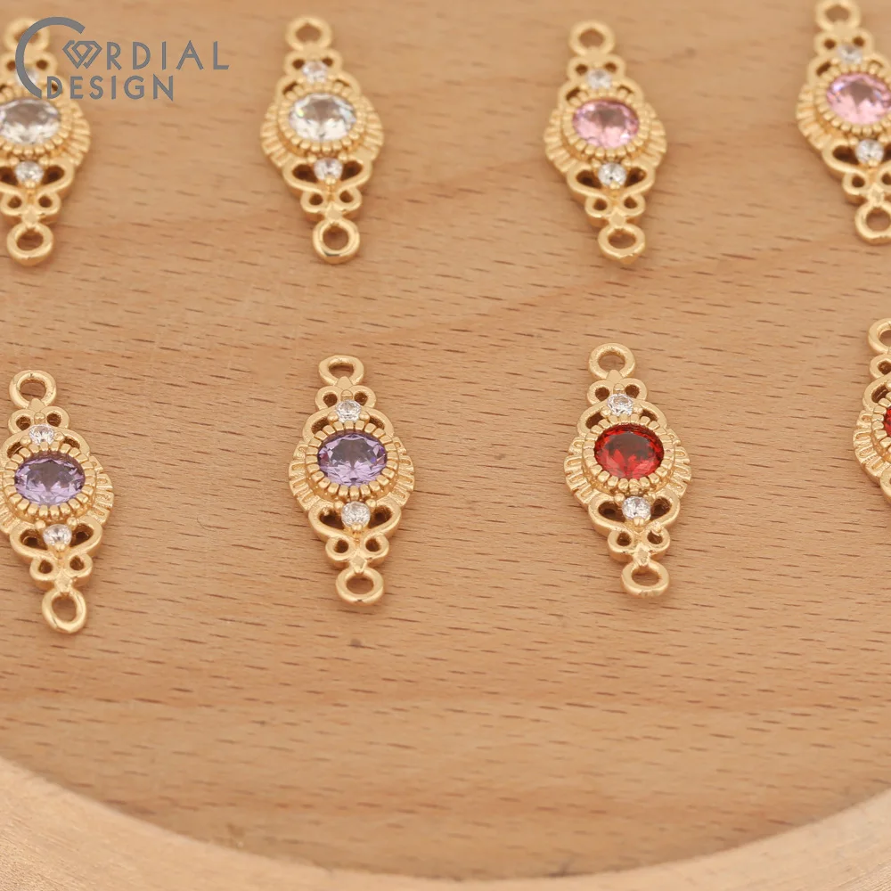 Cordial Design 100Pcs 8*20MM Jewelry Findings & Components/Hand Made/CZ Charms/DIY Making/Jewelry Accessories/Crystal Connectors 3 EAAC-193046-1