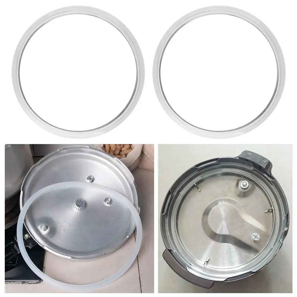Pressure Cookers White Silicone Rubber Gasket Sealing Ring Heat Resistant 2Pcs 18/20/22/24/26CM Kitchen Cooking Tools silicone pressure cooker gasket