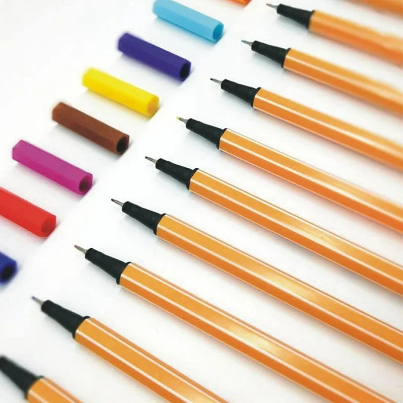 12 가지 색상 Fineliner 세트 드로잉 펜 0.4mm 라이너 펜 스케치 마커 Tiralineas Tekenen 레터링 마커 Pennarelli Dessin