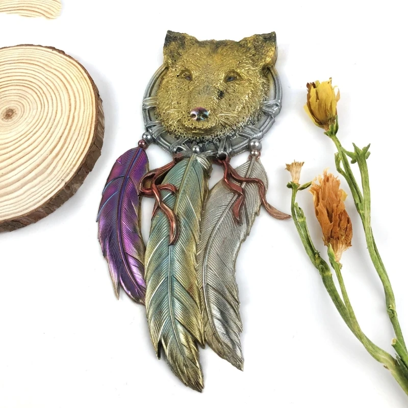 

Настенные подвески, форма для создания орнамента в виде перьев, лиса, ветровой колокольчик, Ловец снов, силиконовая форма для домашнего декора, подарок «сделай сам», форма из смолы