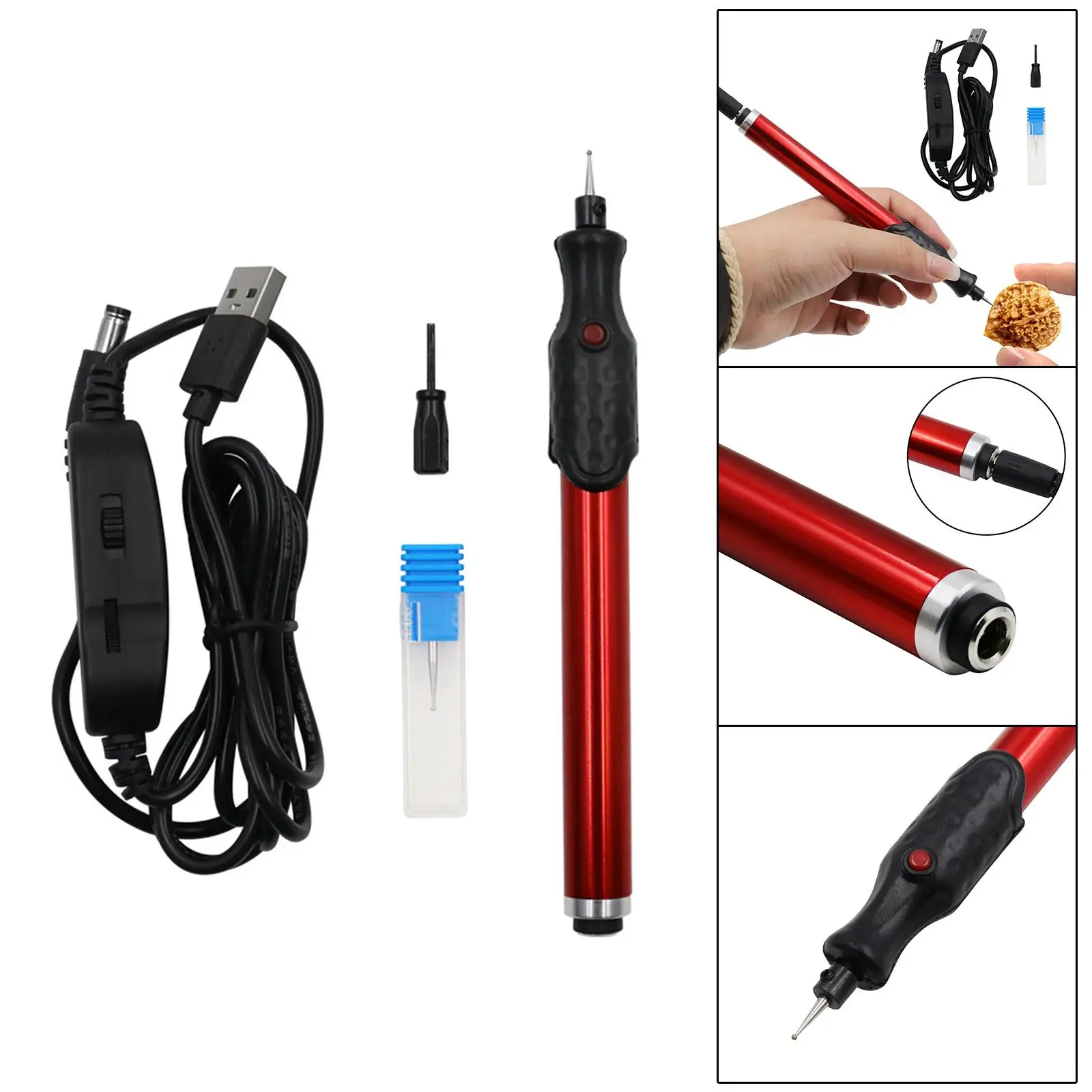 Electric Engraving Pen Etching Pen DIY Graver Tool for Wood Jewelry Ceramics