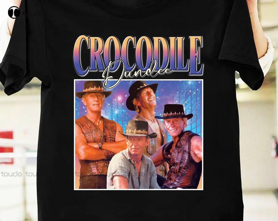 Crocodile Set T-Shirt Vintage Crocodile Set T-Shirt Paul-Hogan Camicia Da Film Crocodile Bl Camicia Da Film Anni '90 Novità