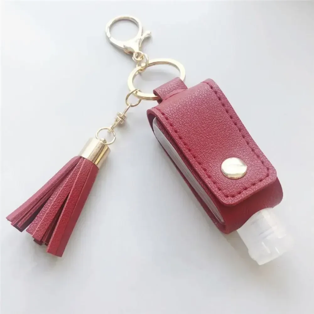 Universal Leakproof Hand Sanitizer Bottle Leather Keychain Empty Travel Bottle Portable Refillable Containers