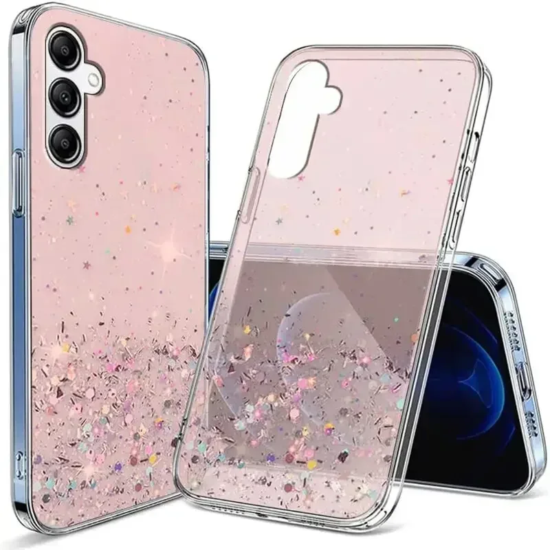 Silver Foil Bling Glitter Silicone Phone Case Cover