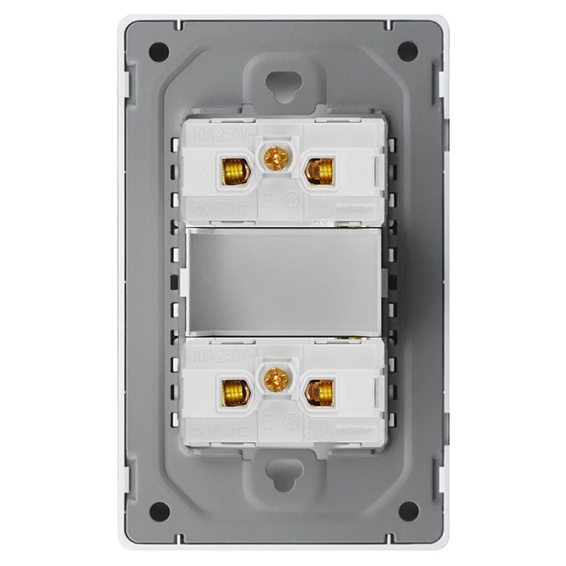 Wall Socket VISWE Brazil Standard 10a 20a 118*72mm Tempered Glass Panel 2 gang BR