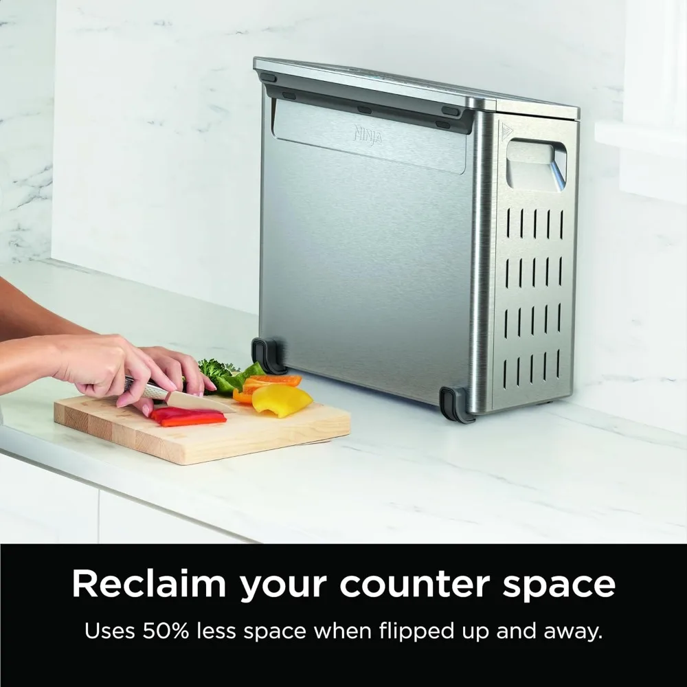 Flip Toaster Oven & Air Fryer, 8-in-1 Functionality,Flip Up & Away Capability for Storage Space,Wire Rack Removable Crumb Tray