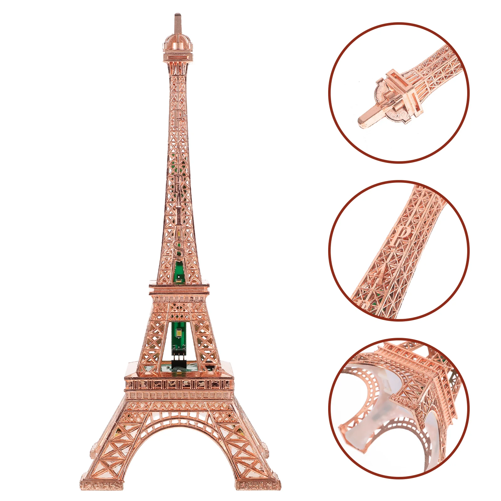 

Led Light Paris Eiffel Tower Wedding Decoration Architecture Metal Crafts Vintage Model Desktop Decoration Travel Souvenirs
