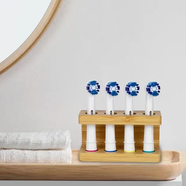 Portaspazzolini In Bambù Per Bagno - 5 Scomparti Regolabili - Design Moderno E Divisori Rimovibili - Foto 9