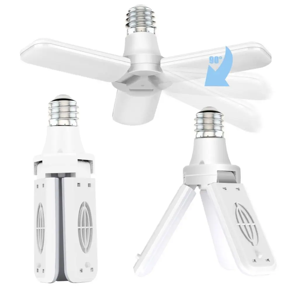 Description Picture 3 of itemE27 bulb three-leaf four-leaf folding garage light LED flying saucer light Workshop lighting Indoor lighting+ Lamp holder