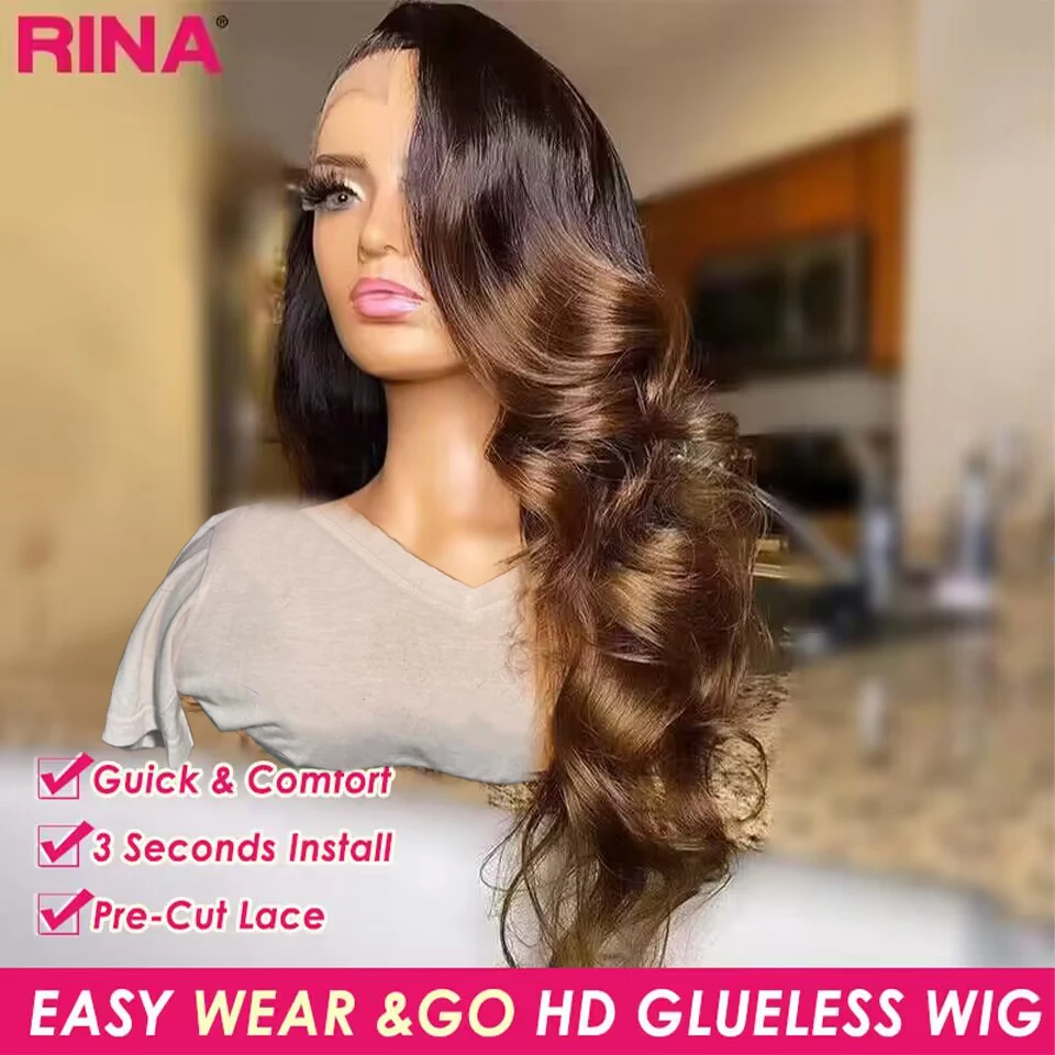 Human Hair Wig Lace Front Wig Human Hair Wigs Front Lace Wig 1B 27 Color Body Wave 13x4 Lace Frontal Wig Human Hair Ombre Brown With Black Root 5x5 Lace Closure Wigs For Black Women