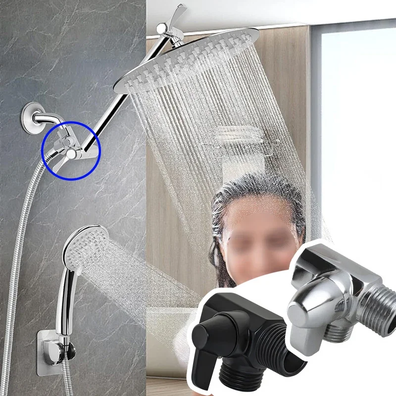 Shower Arm 3-Way Diverter Valve G1/2'' 1Pcs For Handheld Shower Head Fixed Head Bathroom Accessories Threaded Connector shower head diverter valve