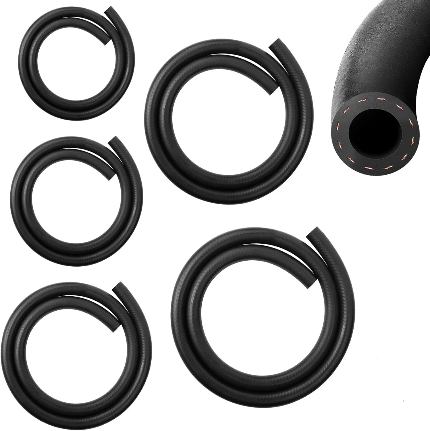 Double-layer Resin Oil Pipe Fuel Tube Oil-resistant Wire-clamping Tubing Petrol Hose Diesel Pipeline 1M 6~25mm,fuel gas line hose