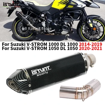 Slip For SUZUKI V-STROM 1000 1050 DL1050 DL 1000 2014 - 2021 Motorcycle Exhaust Escape Moto Modify Middle Tube Link Pipe Muffler