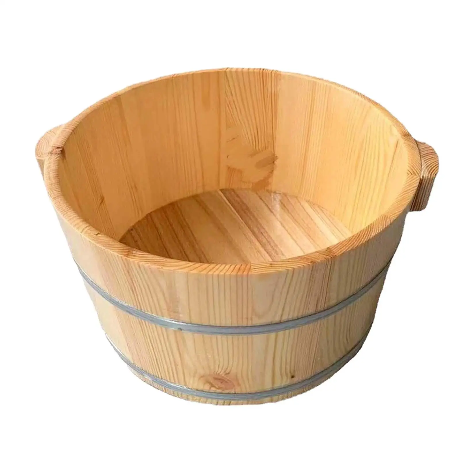 Portable Foot Bath Basin Comfort Pedicure Basin Wooden Foot Basin Foot Wash Bucket for Women and Men Home Soaking Feet Sauna