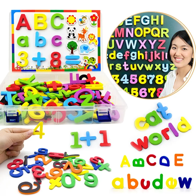 24-76pcs Magnetic Alphabet Letters EVA Foam Refrigerator Stickers Toddlers Kids Learning Spelling Counting Educational Toys Gift 2