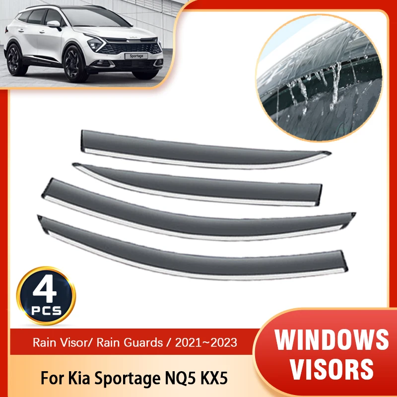 4x For Kia Sportage Nq5 Mk5 Kx5 2021 2022 2023 Car Side Rain Sun Window  Visors Deflectors Guard Smoke Shades Awnings Cover Trim - Awnings &  Shelters - AliExpress