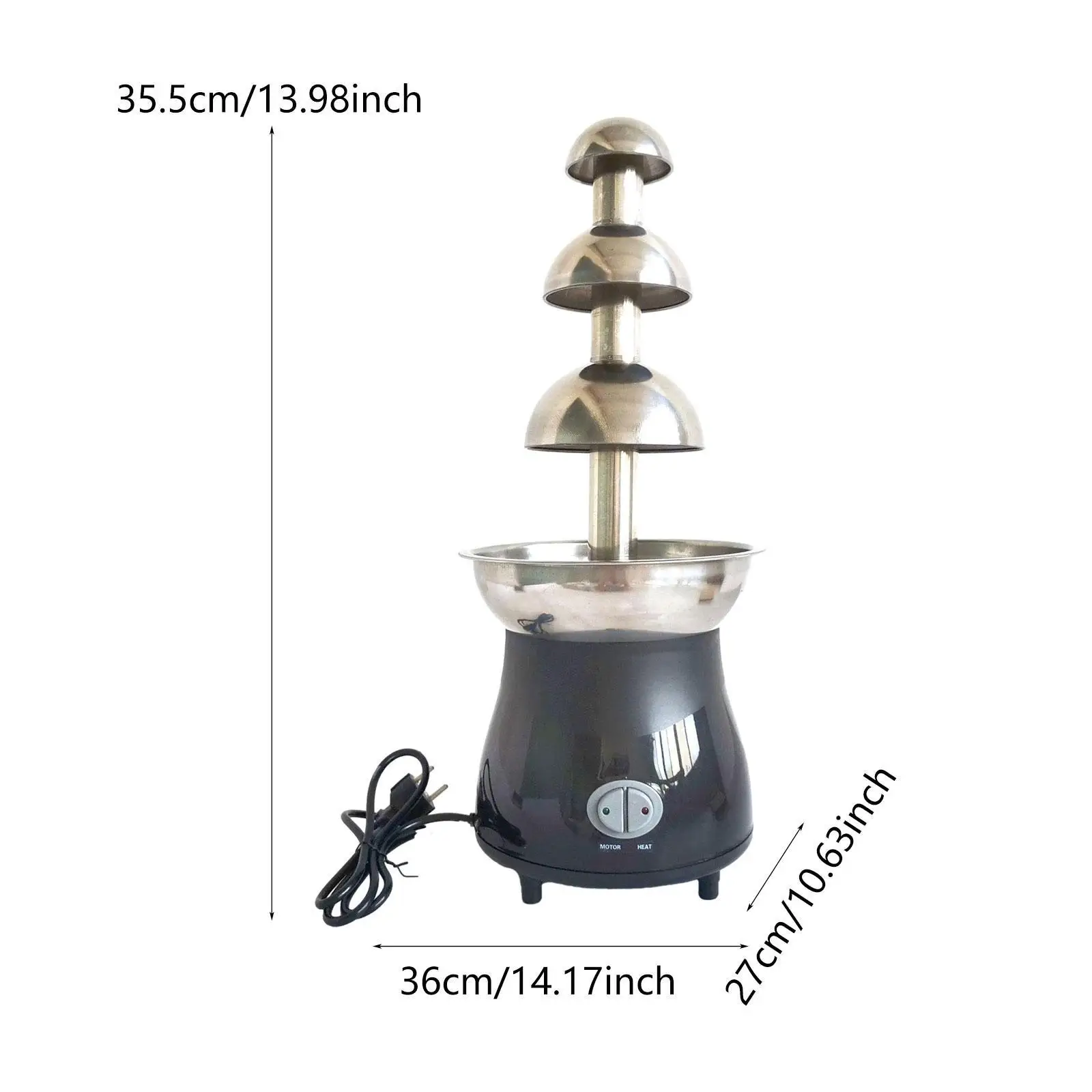 Chocolate Fountain Sturdy Stainless Steel Melting Pot for Candy Cheese Party