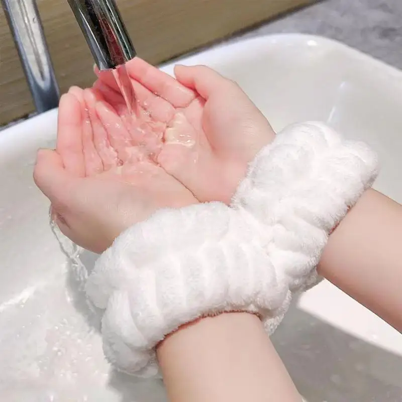 Wrist Washband Microfiber Wrist Wash Towel Band Wristband Scrunchies For Wash Face Absorbent Wrist Sweatband For Women Headband 2