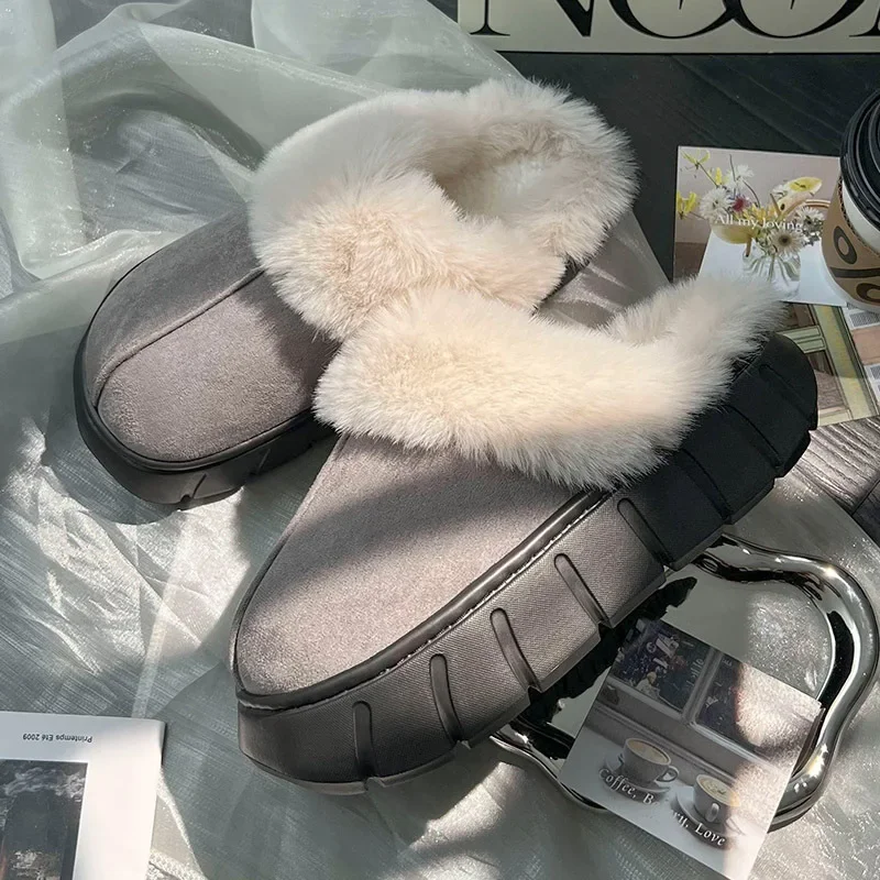 Cozy Indoor Fluffy Slippers with Thick Sole and Soft Fur