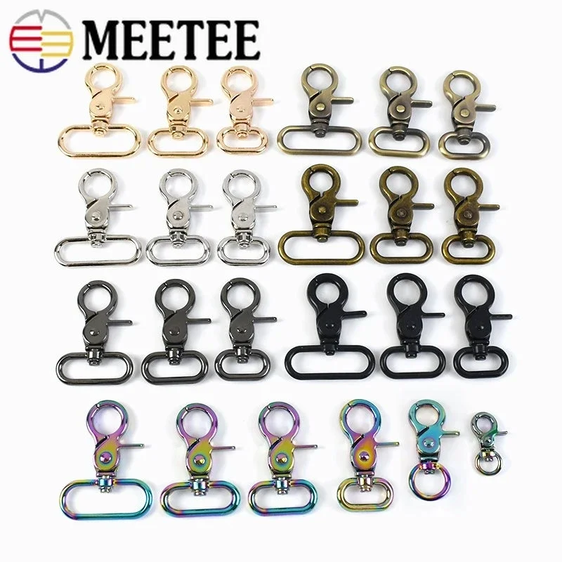 

Металлические ремешки Meetee 10-50 мм, пряжки для сумок, собачий ошейник, застежки-карабины, вертлюги, крючки «сделай сам», аксессуары для шитья ключей, 5 шт.