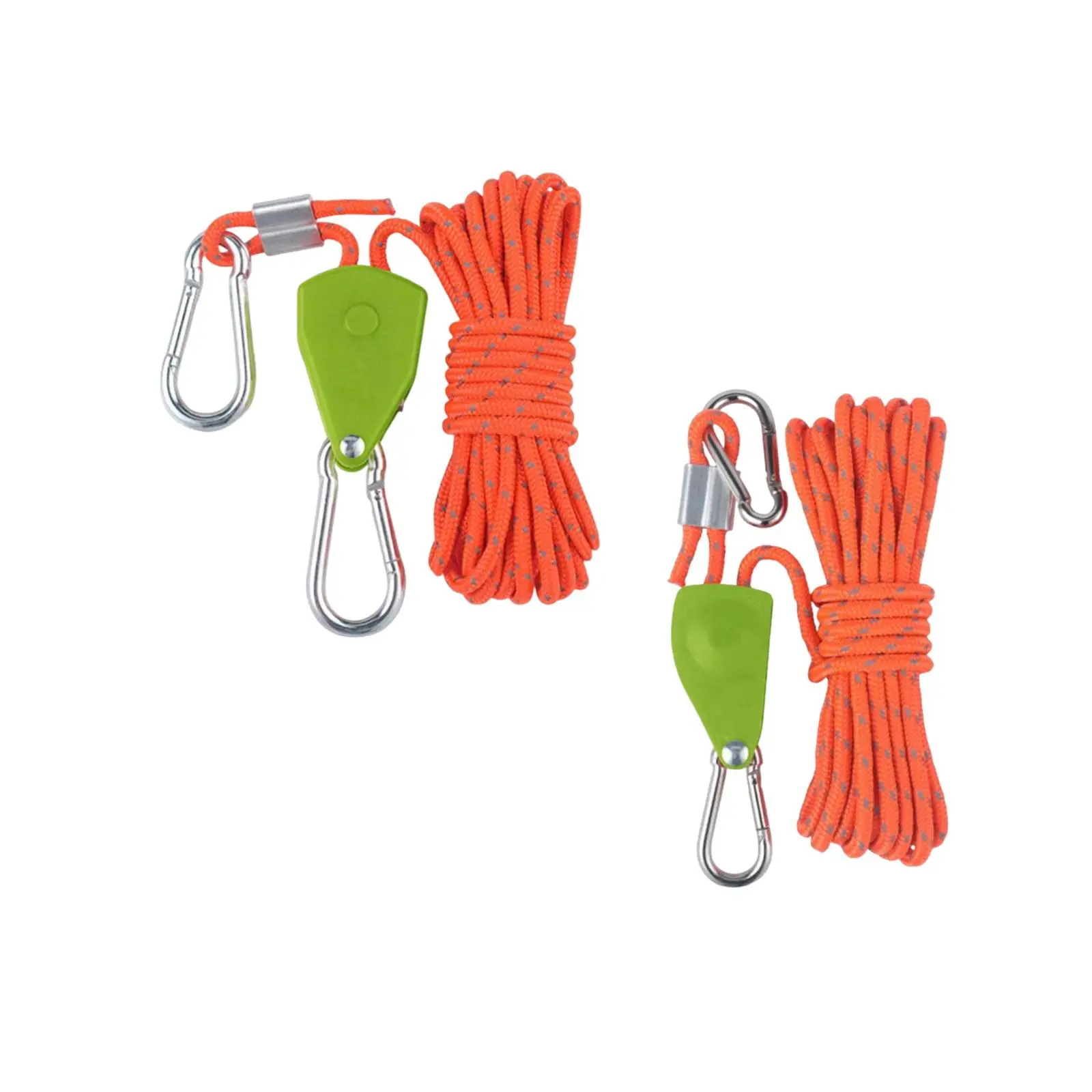 Outdoor Camping Tent Rope w/ Ratchet Pulley Tent Guy Ropes Kayak Camping Rope Cord Guy Lines Adjuster for Tarp Canopy Shelter