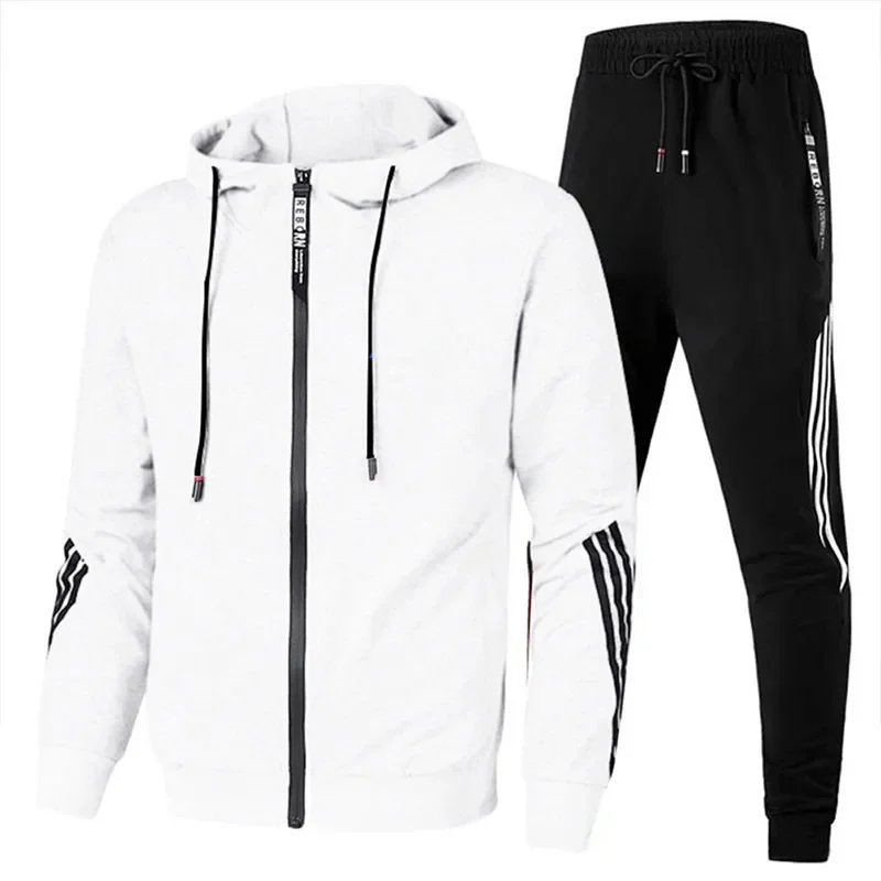 2024 Spring and Autumn New Men's and Women's Fashion Casual Sportswear Zipper Hoodie Outdoor Fitness Running Pants Two Piece Set 2