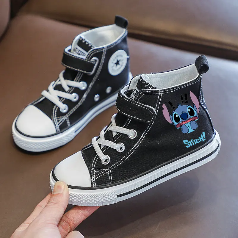 Baskets Montantes Noires Enfant Stitch Disney - Confortables