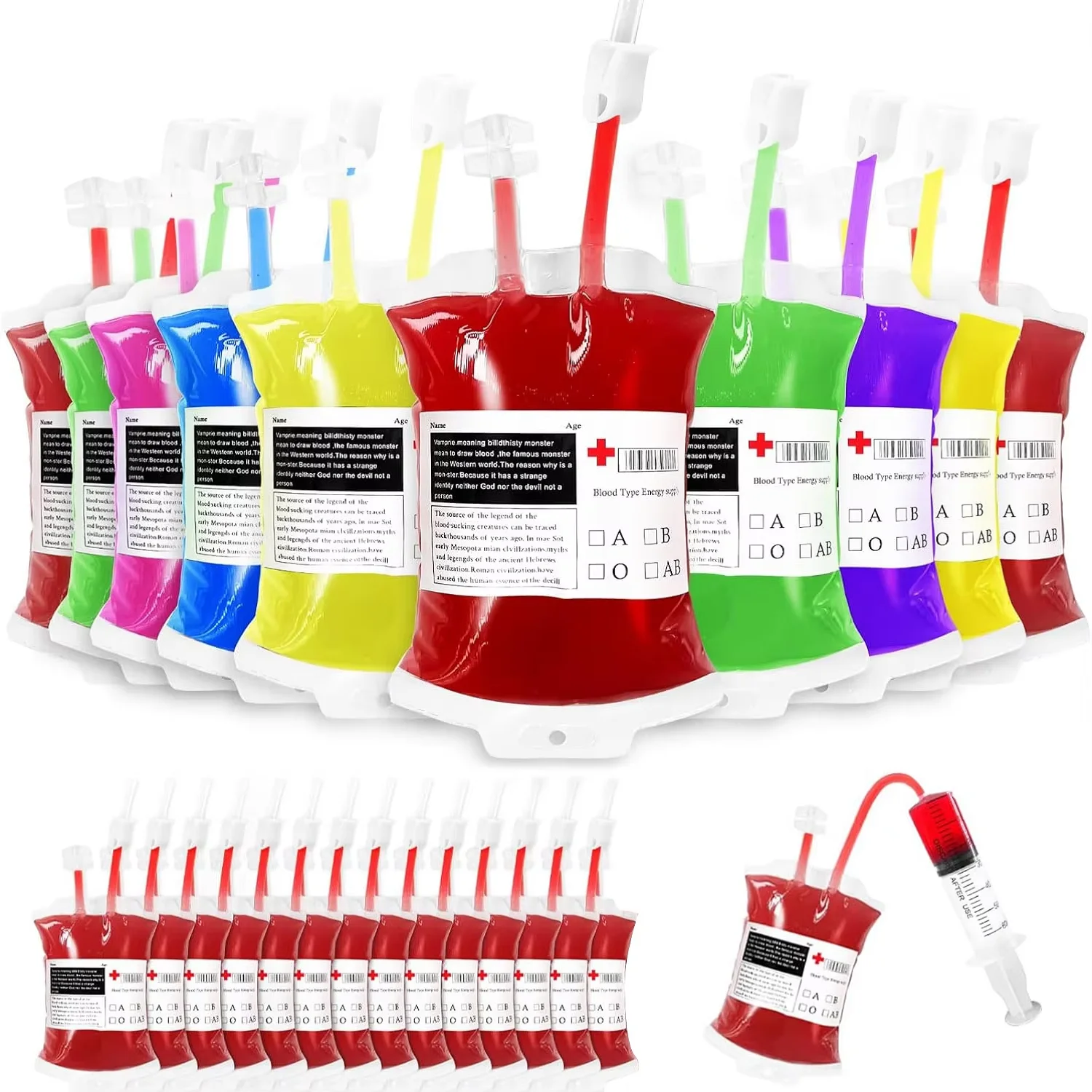 25 stücke Halloween Blut Taschen Fruchtsaft Getränke Taschen Vampire Cosplay Liefert Horror Requisiten Trinken Container Party Dekorationen