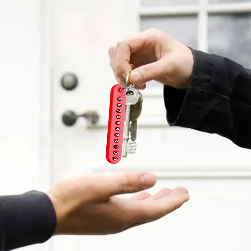 Anti Lost Phone Number Plate Car Keychain Pendant Auto Vehicle Phone Number Card Keyring Key Chain Car Interior Decoration