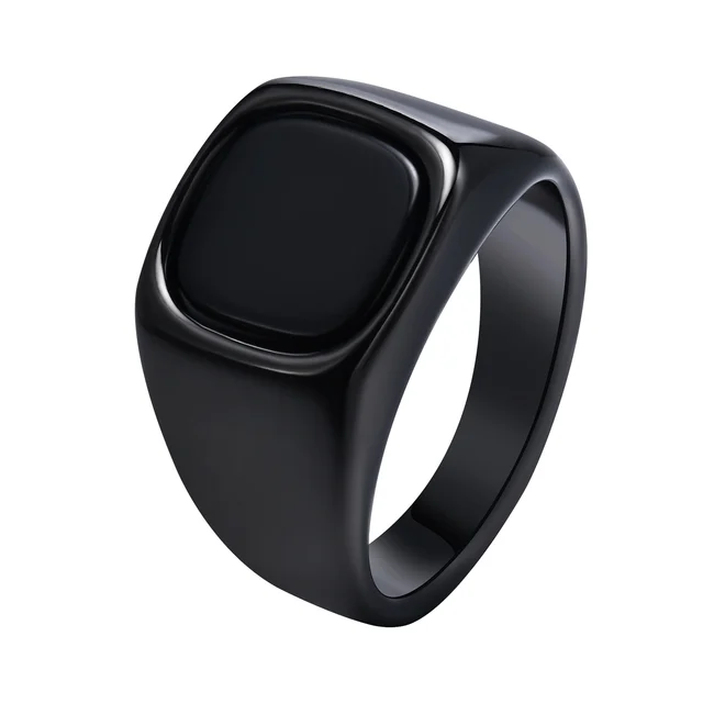 91205-ef1b1a.jpg Bague élégante en pierre naturelle carrée pour homme, bague signet en acier inoxydable étanche, cadeau d'anniversaire pour lui, papa