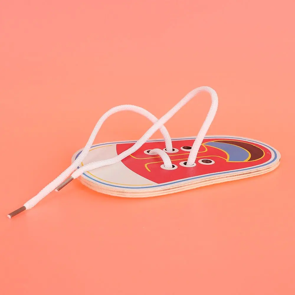 Practice Montessori Teaching Children Wooden Shoe Lace Educational Toys Tie Shoelaces Toys