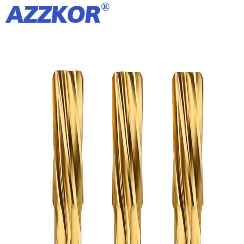 AZZKOR HSS-CO Helical Reamer Cobalt Titanium Plated Stainless Steel Special Straight Shank Reamer 3-20 Decimal Point Reamer 3