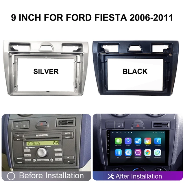 9inch android Car Radio Fascia for Ford Fiesta 2006-2011 car DVD Stereo  Frame Plate Adapter Mounting Dash Installation Bezel - AliExpress