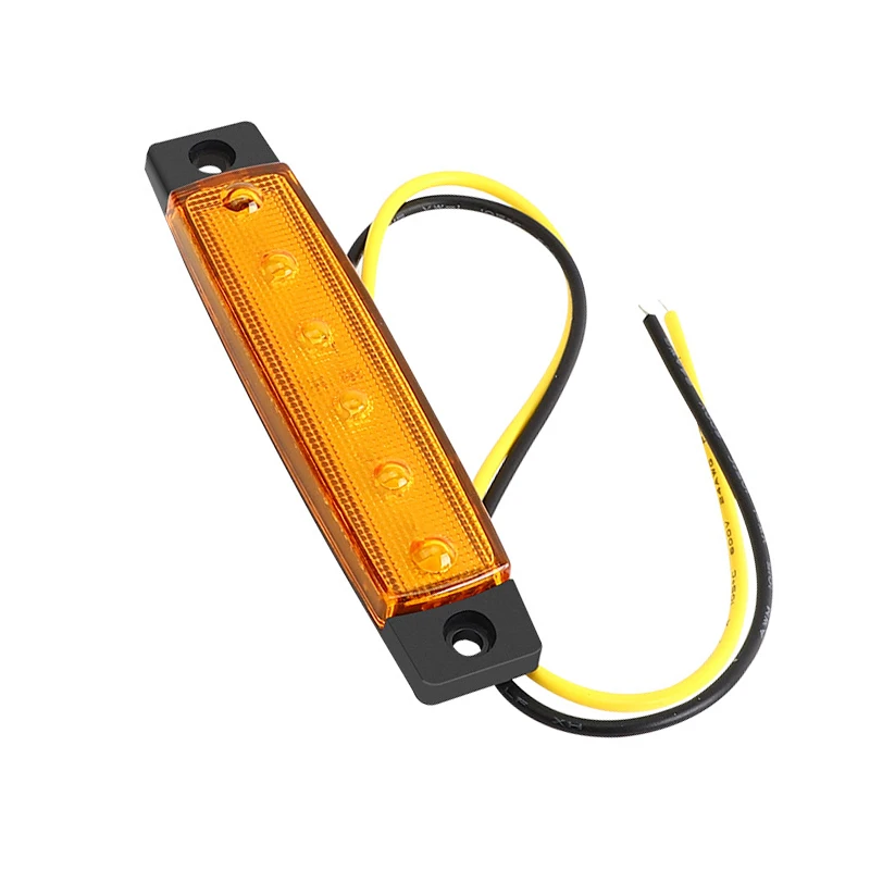 1PC 12V-24V 6Led Side Marker Indicator Car Lights Front Rear for Trucks Cab RV Trailer Amber Red White Blue Green