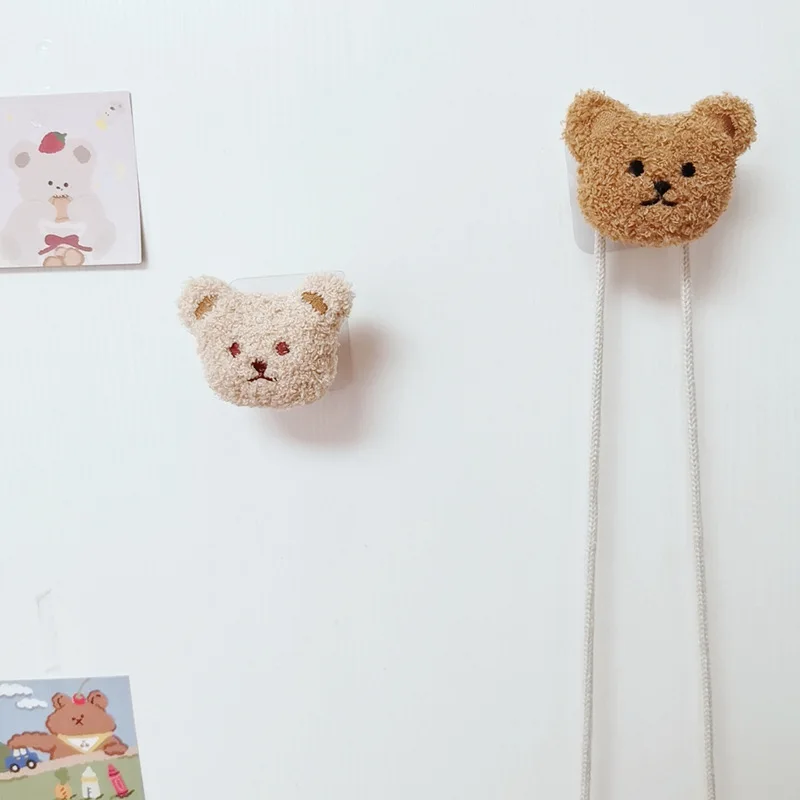 5Pcs ins embroidery bear wooden wall decoration hook children's room dress up wall hanging clothes cupboard door sticky hook 2 5Pcs ins embroidery bear wooden wall decoration hook children's room dress up wall hanging clothes cupboard door sticky hook 2