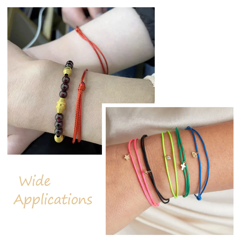 120Pcs Adjustable Korean Waxed Polyester Cord Bracelet Making Rope for Bracelet Making Jewelry Accessories Supplies