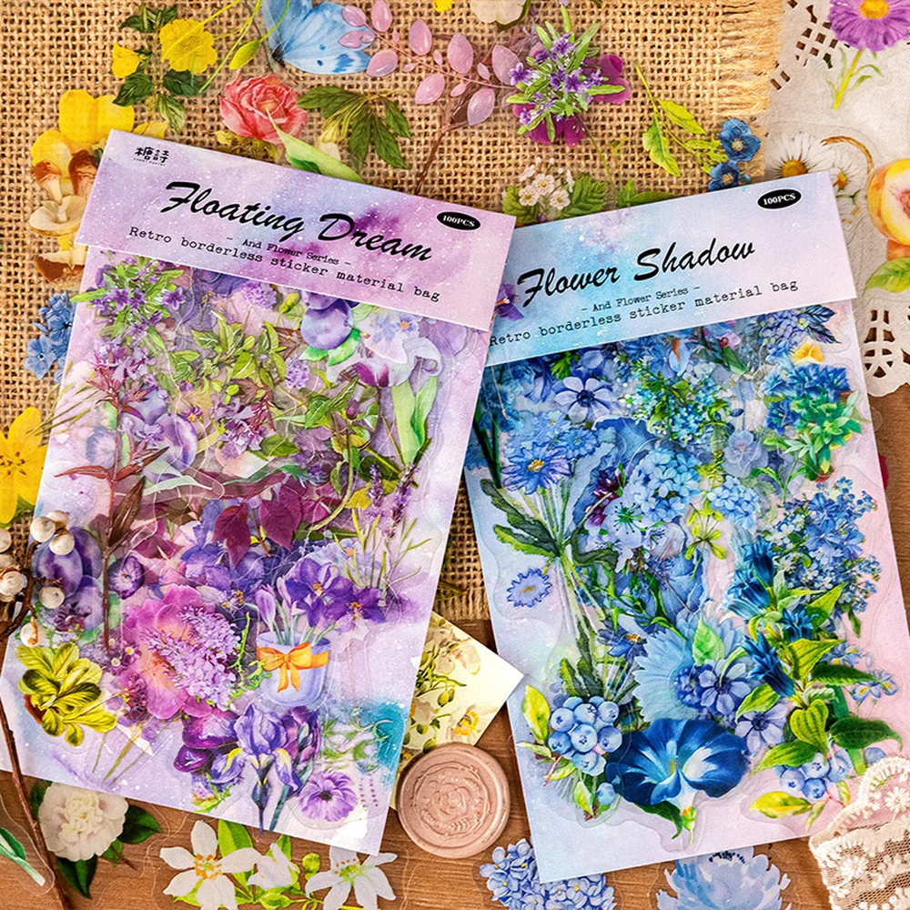 120Pcs Flower Stickers Self-Adhesive Flowers Stickers for Scrapbooking,  Pretty Floral Stickers, Rose Purple Iris Sunflower - AliExpress